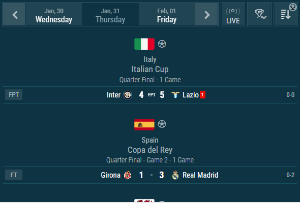 Soccer Livescore Widgets, Live Widget, Livescore API XML Feeds